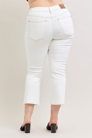 Judy Blue High Waist White Kick Flare Denim Jeans 881080