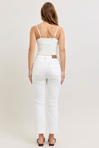 Judy Blue High Waist White Kick Flare Denim Jeans 881080