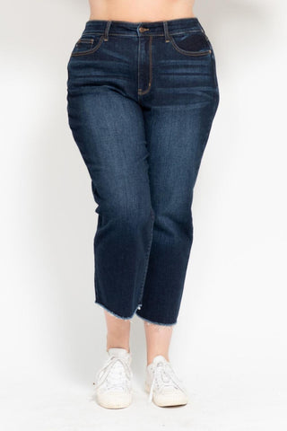 Judy Blue High Waist Wide Leg Crop Denim Jeans 82517