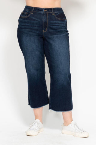 Judy Blue High Waist Wide Leg Crop Denim Jeans 82517
