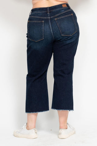 Judy Blue High Waist Wide Leg Crop Denim Jeans 82517
