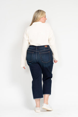 Judy Blue High Waist Wide Leg Crop Denim Jeans 82517