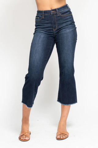 Judy Blue High Waist Wide Leg Crop Denim Jeans 82517
