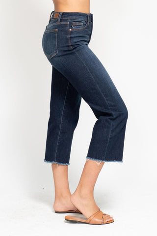 Judy Blue High Waist Wide Leg Crop Denim Jeans 82517
