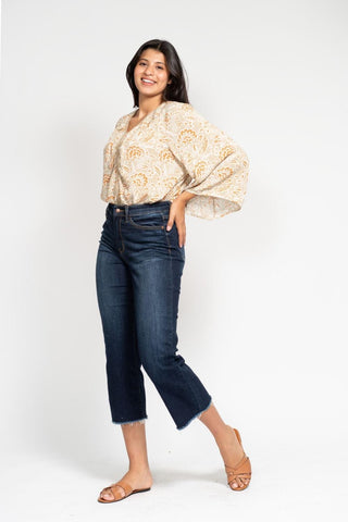 Judy Blue High Waist Wide Leg Crop Denim Jeans 82517