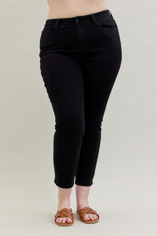 Judy Blue Mid-Rise Black Slim Denim Jeans 88756