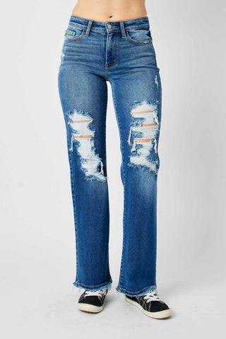 Judy Blue Mid Rise Dad Denim Jeans 82605