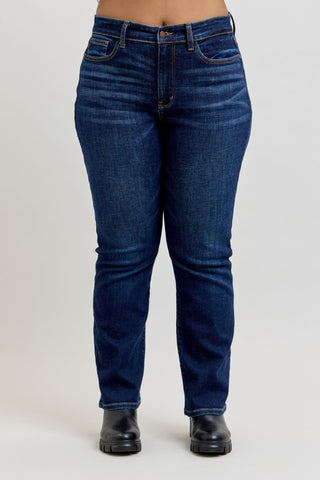 Judy Blue Mid Rise Dark Wash Bootcut Denim Jeans 82586 - Petite