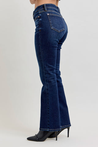 Judy Blue Mid Rise Dark Wash Bootcut Denim Jeans 82586 - Petite