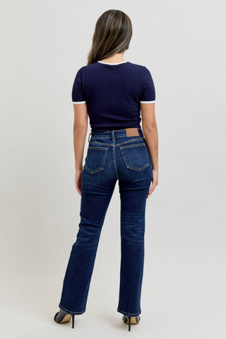 Judy Blue Mid Rise Dark Wash Bootcut Denim Jeans 82586 - Petite
