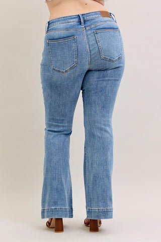 Judy Blue Mid Rise Flare Denim Jeans 82676