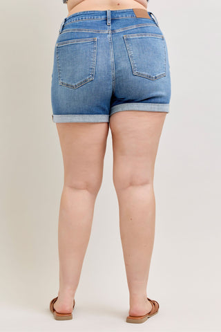 Judy Blue Mid Rise Slim Denim Short 152109
