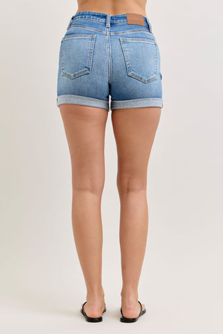 Judy Blue Mid Rise Slim Denim Short 152109