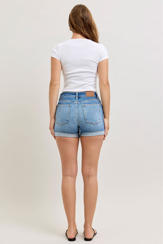 Judy Blue Mid Rise Slim Denim Short 152109