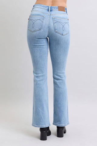 Judy Blue Mid Rise Thermal Bootcut Denim Jeans 82620