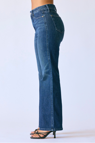 Judy Blue Mid Rise Tummy Control Classic Straight Denim Jeans 88861 - Petite