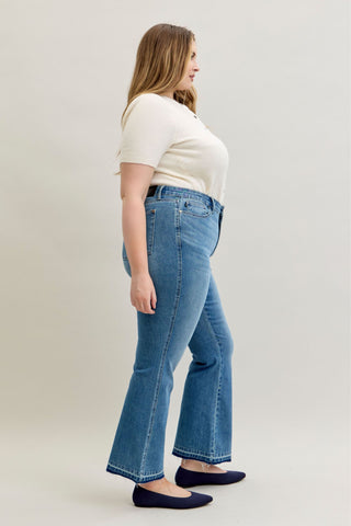 Judy Blue Mid Rise Tummy Control Release Hem Slim Bootcut Denim Jeans 881056