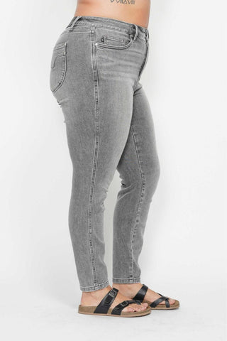 Judy Blue Mid Rise Tummy Control Shield Pockets Skinny Denim Jeans 88862