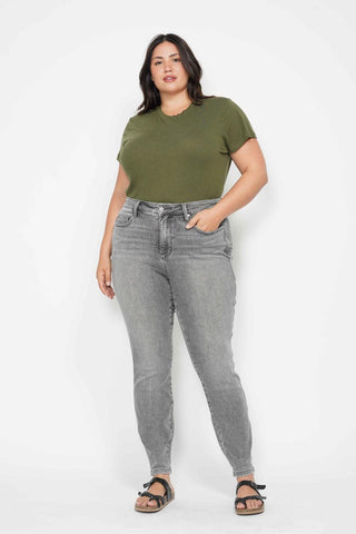 Judy Blue Mid Rise Tummy Control Shield Pockets Skinny Denim Jeans 88862