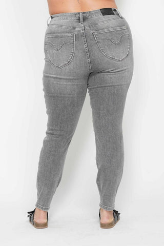 Judy Blue Mid Rise Tummy Control Shield Pockets Skinny Denim Jeans 88862