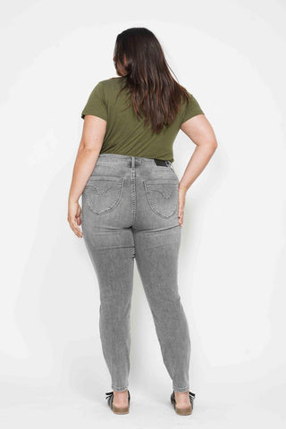Judy Blue Mid Rise Tummy Control Shield Pockets Skinny Denim Jeans 88862