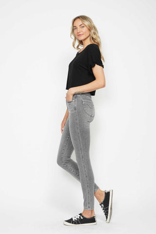 Judy Blue Mid Rise Tummy Control Shield Pockets Skinny Denim Jeans 88862