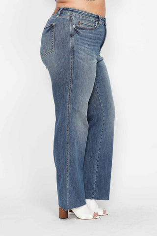 Judy Blue Mid Rise "Tummy Control" Vintage Straight Denim Jeans 88870