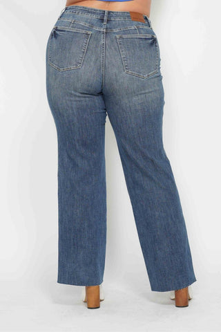 Judy Blue Mid Rise "Tummy Control" Vintage Straight Denim Jeans 88870