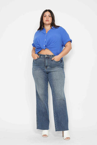 Judy Blue Mid Rise "Tummy Control" Vintage Straight Denim Jeans 88870