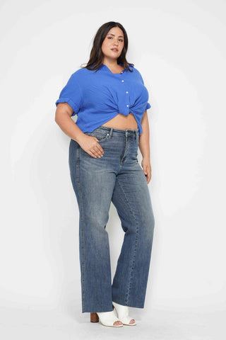 Judy Blue Mid Rise "Tummy Control" Vintage Straight Denim Jeans 88870