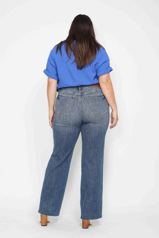 Judy Blue Mid Rise "Tummy Control" Vintage Straight Denim Jeans 88870