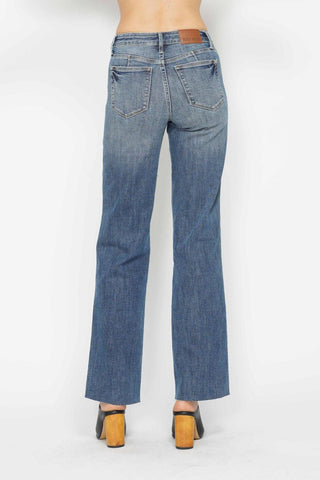 Judy Blue Mid Rise "Tummy Control" Vintage Straight Denim Jeans 88870