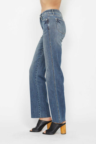 Judy Blue Mid Rise "Tummy Control" Vintage Straight Denim Jeans 88870