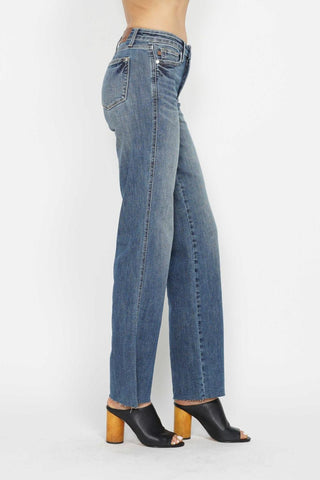 Judy Blue Mid Rise "Tummy Control" Vintage Straight Denim Jeans 88870