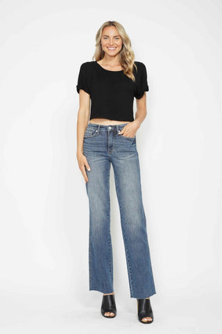 Judy Blue Mid Rise "Tummy Control" Vintage Straight Denim Jeans 88870