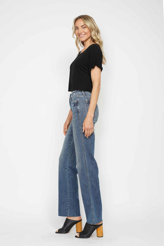 Judy Blue Mid Rise "Tummy Control" Vintage Straight Denim Jeans 88870