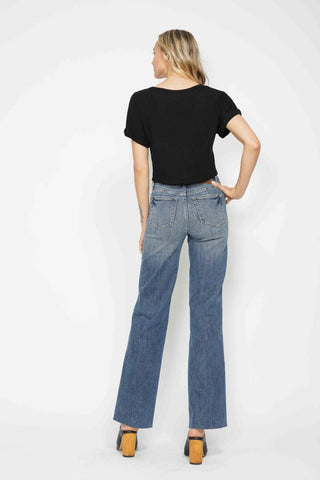 Judy Blue Mid Rise "Tummy Control" Vintage Straight Denim Jeans 88870