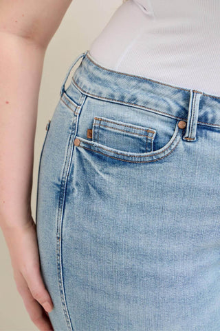 Judy Blue Mid Rise Tummy Control Vintage Wash Skinny Denim Jeans 88980