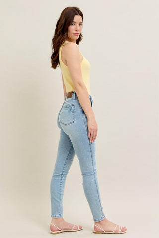 Judy Blue Mid Rise Tummy Control Vintage Wash Skinny Denim Jeans 88980