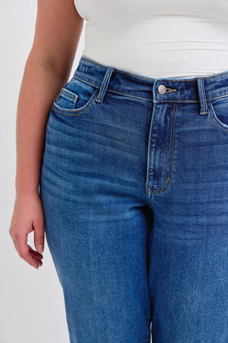 Judy Blue Mid Rise Vintage Wash Boyfriend Denim Jeans 82624