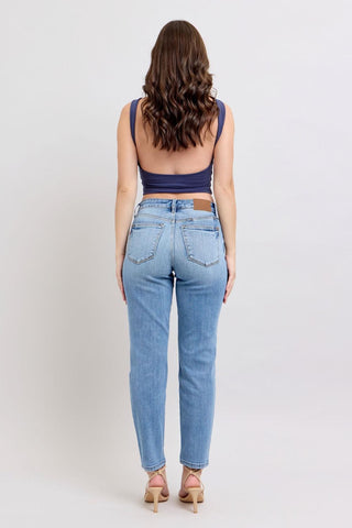 Judy Blue Mid Rise Vintage Wash Cell Phone Pocket Slim Denim Jeans 82626