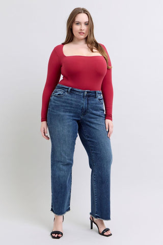 Judy Blue Mid Rise Wide Leg w/ Tint Denim Jeans 82640