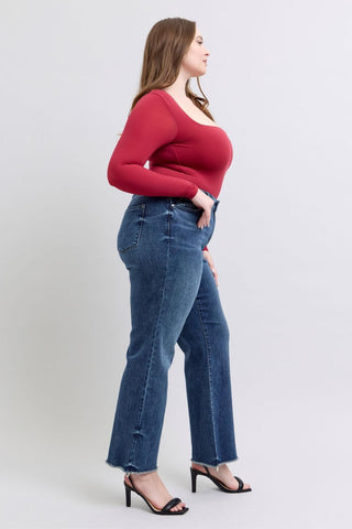 Judy Blue Mid Rise Wide Leg w/ Tint Denim Jeans 82640