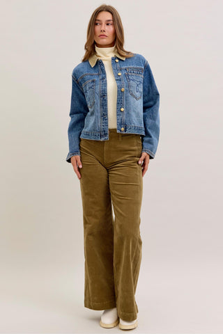 Judy Blue Rigid Barn Corduroy Denim Jacket 7886