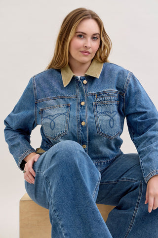 Judy Blue Rigid Barn Corduroy Denim Jacket 7886