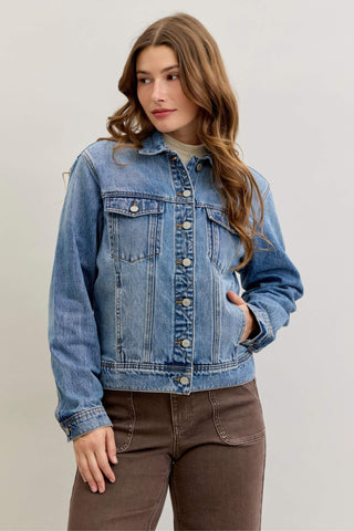Judy Blue Rigid Magic Boyfriend Denim Jacket 7887