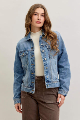 Judy Blue Rigid Magic Boyfriend Denim Jacket 7887