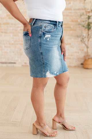 Judy Blue Carol High Rise Rigid Magic Denim Skirt - Exclusive