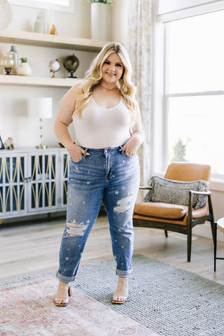 Judy Blue Juliet Star Crossed Boyfriend Jeans - Exclusive