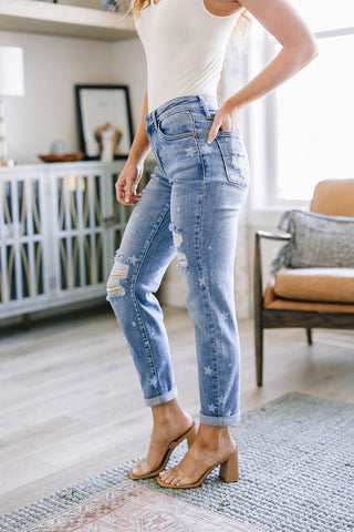 Judy Blue Juliet Star Crossed Boyfriend Jeans - Exclusive